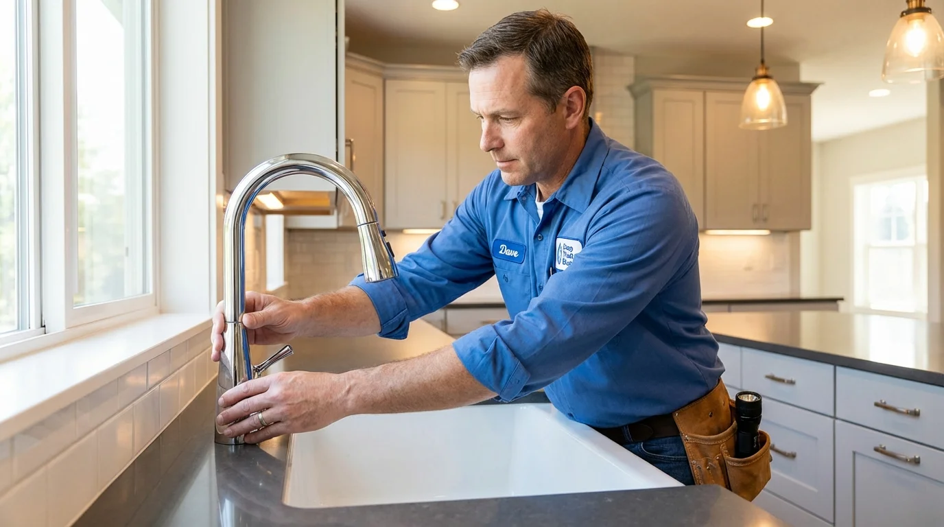 Kitchen faucet installation by Johns Plumbing LLC in Cavalier